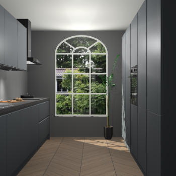 Onyxgrijze greeploze keuken Dawei 89093