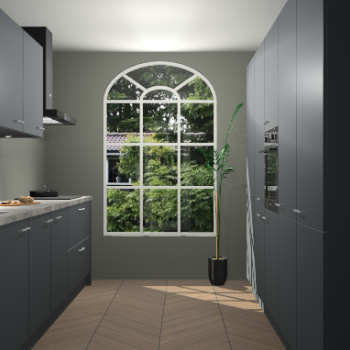 Onyxgrijze keuken Dawei 89095