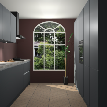 Onyxgrijze greeploze keuken Dawei 89096