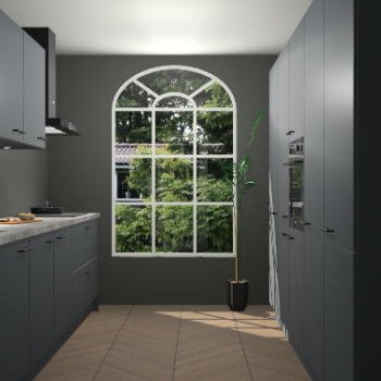 Onyxgrijze keuken Dawei 89097