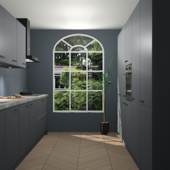 Onyxgrijze keuken Dawei 89098