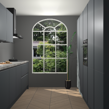 Onyxgrijze greeploze keuken Dawei 89099