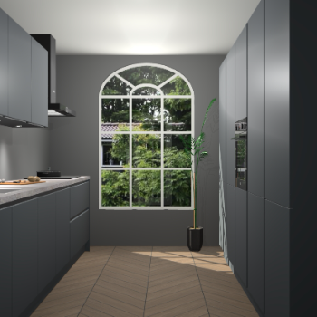 Onyxgrijze greeploze keuken Dawei 89106