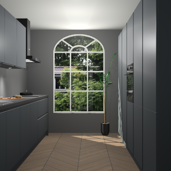 Onyxgrijze greeploze keuken Dawei 89114