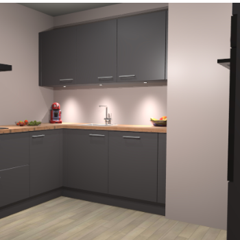 Onyxgrijze keuken Noorwegen 43385