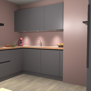 Onyxgrijze greeploze keuken Noorwegen 43390