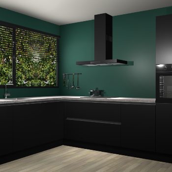 Zwarte greeploze keuken Rhodos 90812