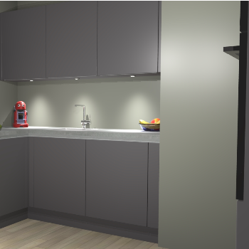 Onyxgrijze greeploze keuken Noorwegen 43415