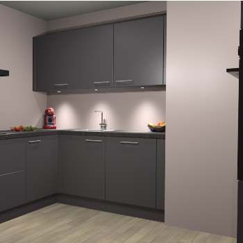 Onyxgrijze keuken Noorwegen 43575