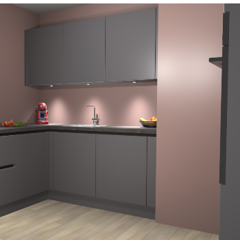 Onyxgrijze greeploze keuken Noorwegen 43598