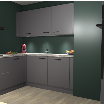 Onyxgrijze keuken Noorwegen 43591