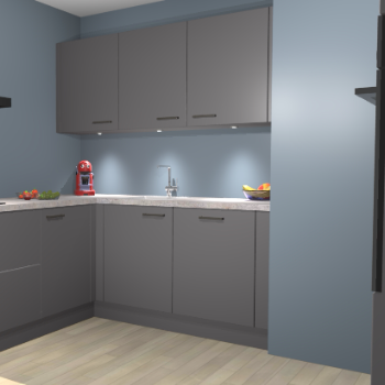 Onyxgrijze keuken Noorwegen 43596