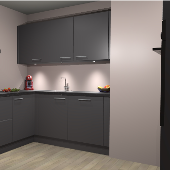 Onyxgrijze keuken Noorwegen 43578