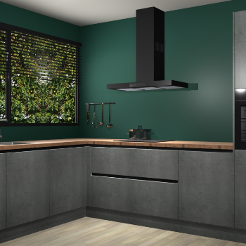 Beton Parelgrijs greeploze keuken Rhodos 56391