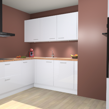 Sneeuwwitte Hoogglans keuken Noorwegen 46283