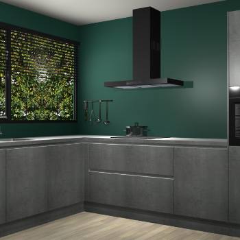 Beton Parelgrijs greeploze keuken Rhodos 56507