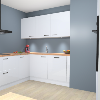 Sneeuwwitte Hoogglans keuken Noorwegen 46302