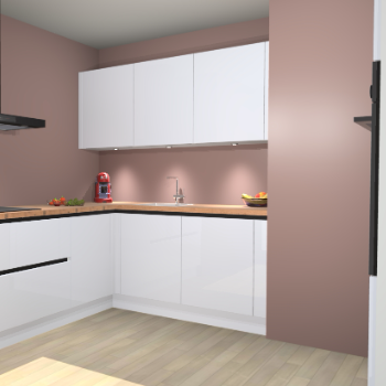 Sneeuwwitte Hoogglans  greeploze keuken Noorwegen 46305