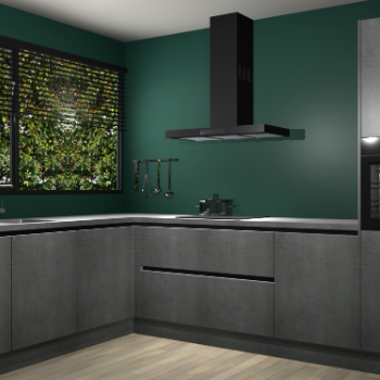 Beton Parelgrijs greeploze keuken Rhodos 56510