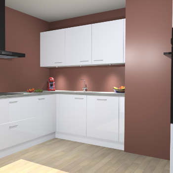 Sneeuwwitte Hoogglans keuken Noorwegen 46406