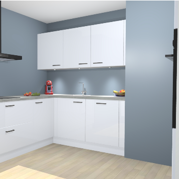 Sneeuwwitte Hoogglans keuken Noorwegen 46467