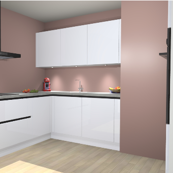 Sneeuwwitte Hoogglans  greeploze keuken Noorwegen 46430