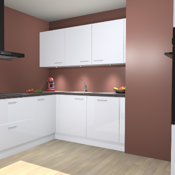 Sneeuwwitte Hoogglans keuken Noorwegen 46408