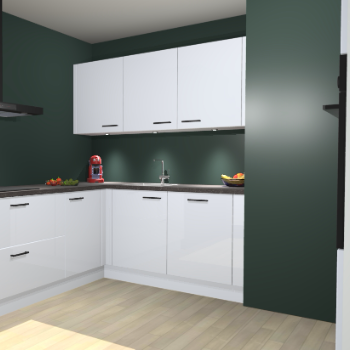 Sneeuwwitte Hoogglans keuken Noorwegen 46419