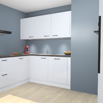 Sneeuwwitte Hoogglans keuken Noorwegen 46469