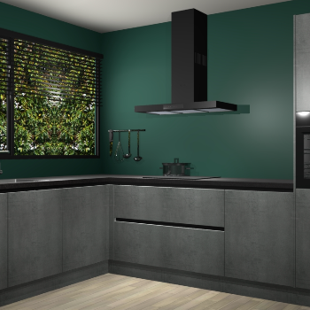 Beton Parelgrijs greeploze keuken Rhodos 56522