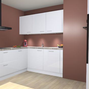 Sneeuwwitte Hoogglans keuken Noorwegen 46409