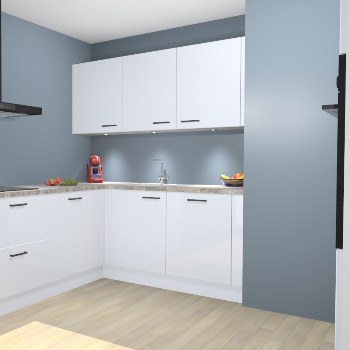 Sneeuwwitte Hoogglans keuken Noorwegen 46471