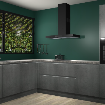 Beton Parelgrijs greeploze keuken Rhodos 56533