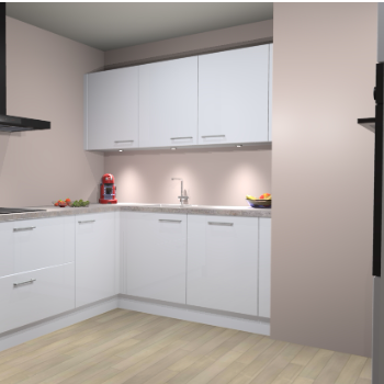 Sneeuwwitte Hoogglans keuken Noorwegen 46402