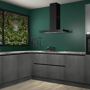 Beton Parelgrijs greeploze keuken Rhodos 56536