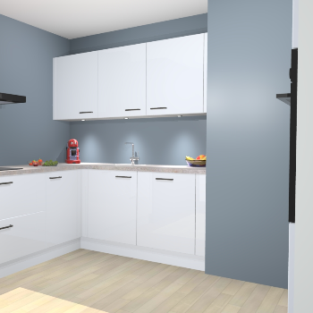 Sneeuwwitte Hoogglans keuken Noorwegen 46473