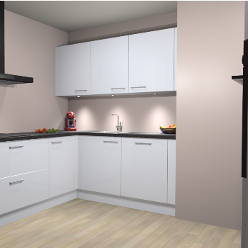 Sneeuwwitte Hoogglans keuken Noorwegen 46404