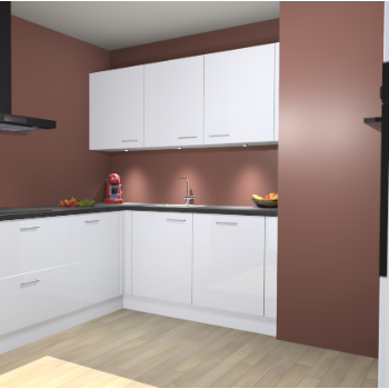 Sneeuwwitte Hoogglans keuken Noorwegen 46411