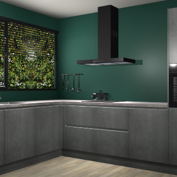 Beton Parelgrijs greeploze keuken Rhodos 56589