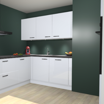 Sneeuwwitte Hoogglans keuken Noorwegen 46422