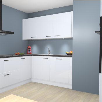 Sneeuwwitte Hoogglans keuken Noorwegen 46475