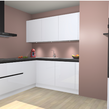 Sneeuwwitte Hoogglans  greeploze keuken Noorwegen 46434