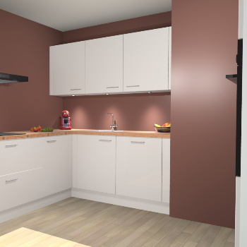 Zijdegrijze Hoogglans keuken Noorwegen 46284