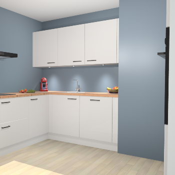 Zijdegrijze Hoogglans keuken Noorwegen 46478