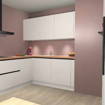 zijdegrijze Hoogglans  greeploze keuken Noorwegen 46306