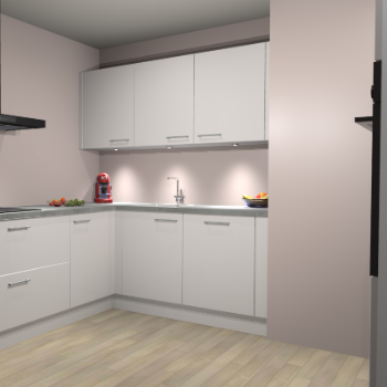 Zijdegrijze Hoogglans keuken Noorwegen 46565