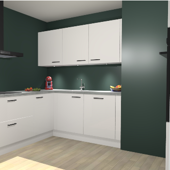 Zijdegrijze Hoogglans keuken Noorwegen 46762