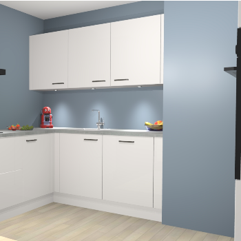 Zijdegrijze Hoogglans keuken Noorwegen 46767