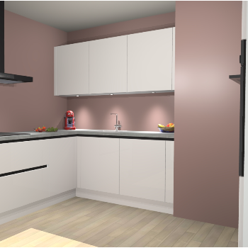 zijdegrijze Hoogglans  greeploze keuken Noorwegen 46776