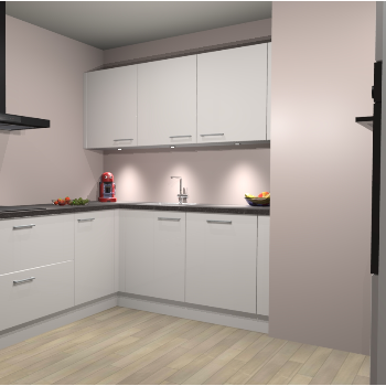 Zijdegrijze Hoogglans keuken Noorwegen 46566